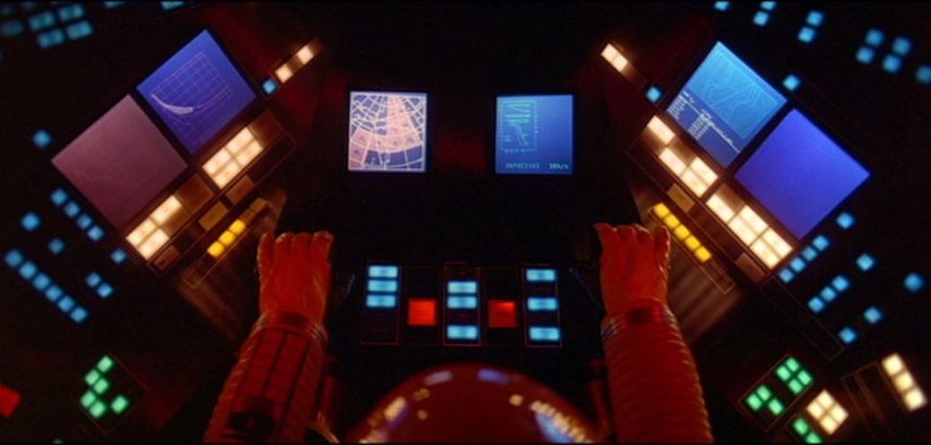 Cockpit of Bowman's pod.